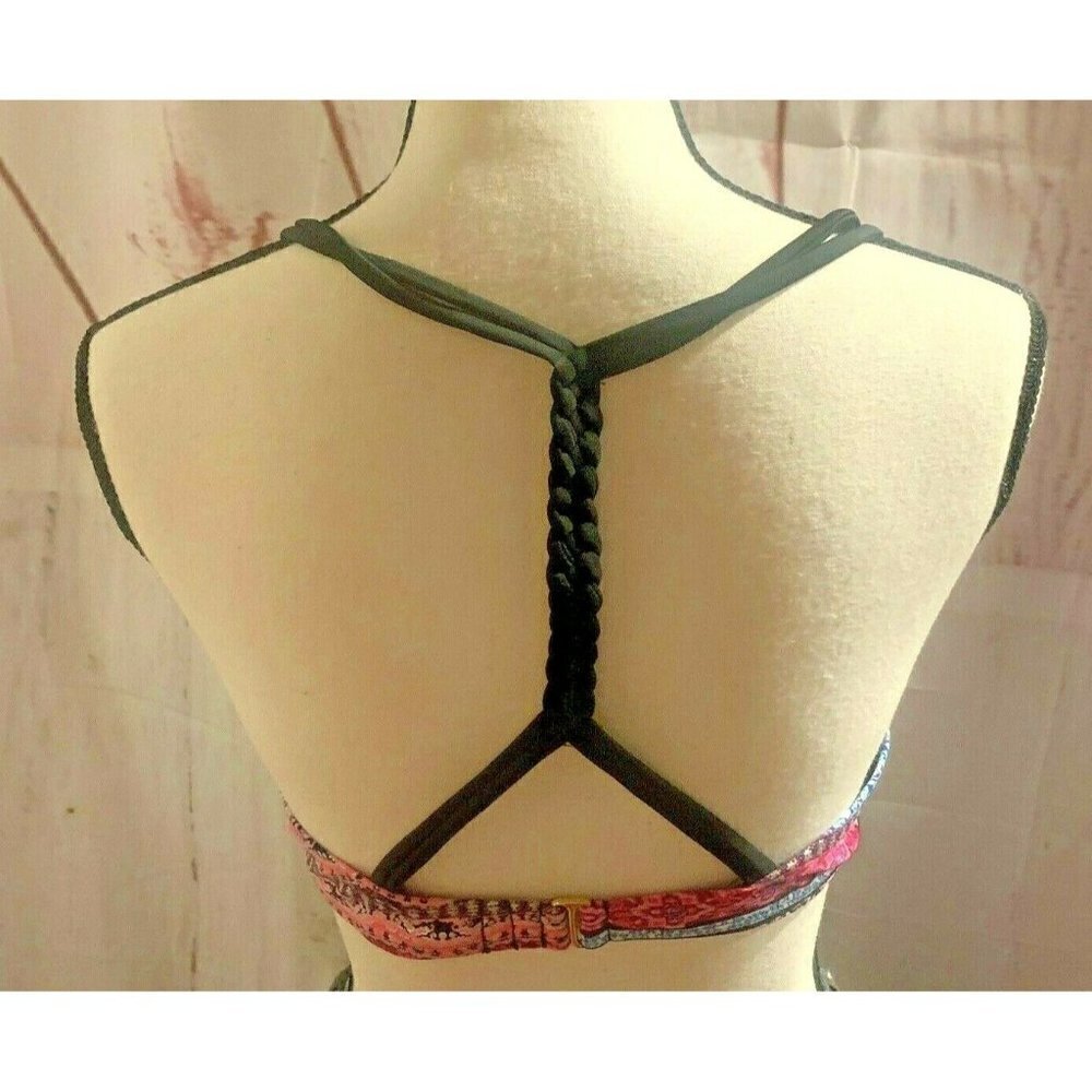 Arizona Bikini Top Padded Bra Size XL Multicolor Spaghetti Straps Racerback - Picture 7 of 10